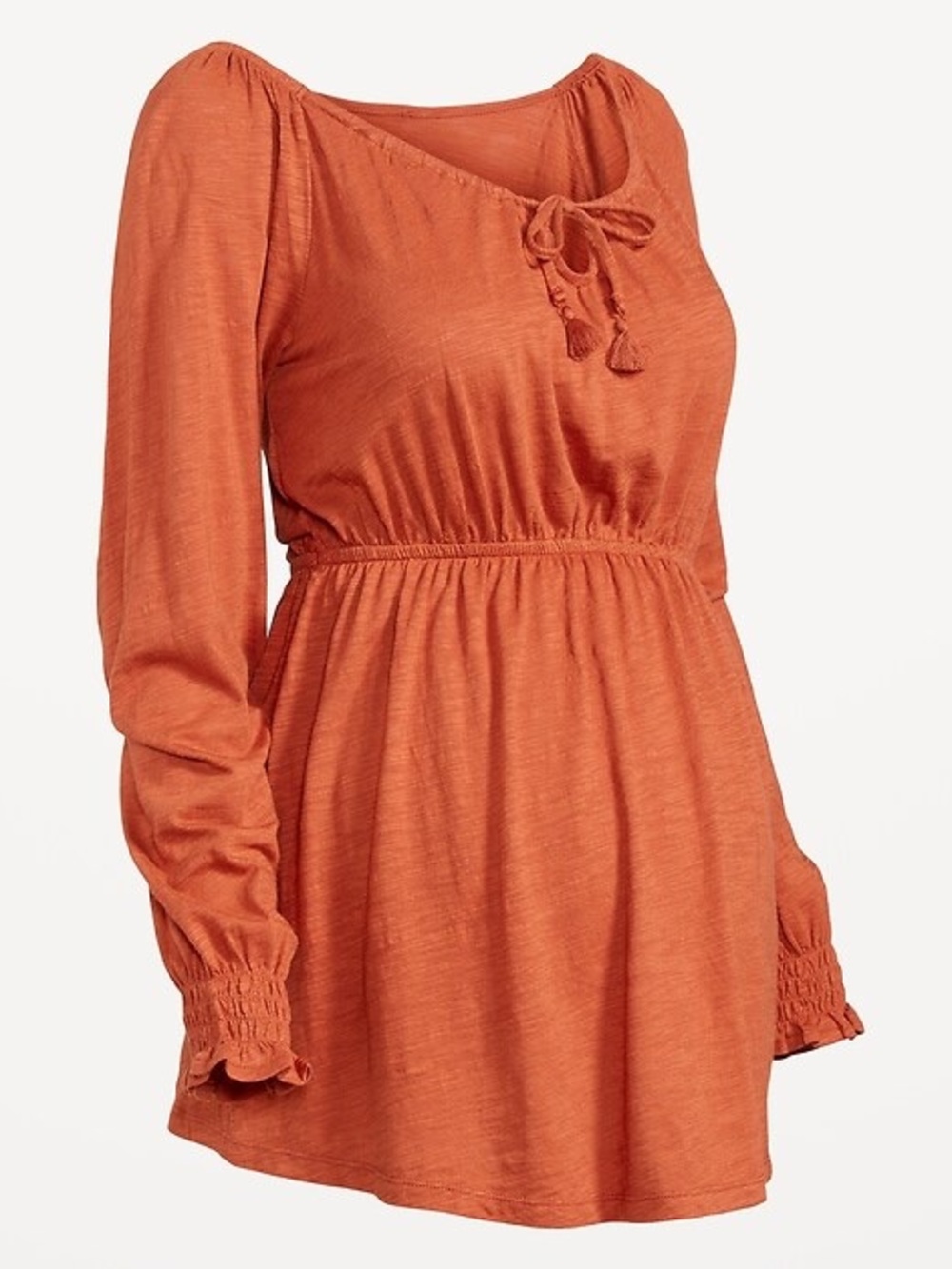 Old Navy Rust Orange Long Sleeve Peasant Maternity Blouse
